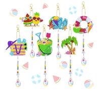 5D Diamond Painting Wind Chimes Kit Crystal Wind Chime Diamond Painting Kits Double Sided DIY Art Hanging Ornament Crafts for Home Window Decor (Summer)