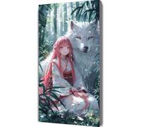 5D Diamond Painting Woman Diamond Painting Kit, Wolves Diamond Art Kits Adults DIY Full Drill Diamond Dots Gem Art Painting, Square Diamond Art Kits Adults Large 60x120cm, for Home Wall Decor H-F