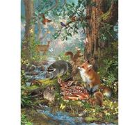 5D Diamond Painting Woodland Forest Diamond Painting Kits for Adults 30x40cm Large Diamond Art Full Drill Crystal Gem Art Mosaic Picture Kids Embroidery Cross Stitch for Home Living Bedrooms Decor