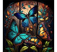 5D Diamonds Painting Kits,Butterfly Plants DIY Diamond Art Painting Kits for Adults,Full Square Drill Leafy Animals Embroidery Painting Cross Stitch Diamond Dots Art Crafts Home Wall Decor 12x12 inch