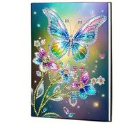 5D DIY Animal Cross Special Shaped Diamond Art Painting Notebook Kit, 50 Pages A5 No Lines Diamond Painting Journal Notebook, Crystal Notepad Sketchbook for Adults Home Office Art Drawing-01