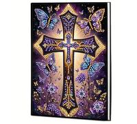 5D DIY Animal Cross Special Shaped Diamond Art Painting Notebook Kit, 50 Pages A5 No Lines Diamond Painting Journal Notebook, Crystal Notepad Sketchbook for Adults Home Office Art Drawing-06