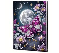 5D DIY Animal Cross Special Shaped Diamond Art Painting Notebook Kit, 50 Pages A5 No Lines Diamond Painting Journal Notebook, Crystal Notepad Sketchbook for Adults Home Office Art Drawing-02