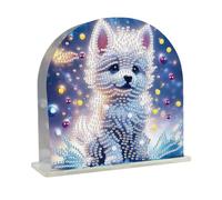 5D DIY Animal Plant Acrylic Diamond Painting Napkin Holder Kits, Diamond Painting Paper Towel Holder Ornament for Beginner, Diamond Art Paper Storage Rack for Home Office Decor-Puppy-19