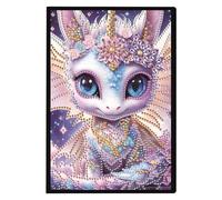 5D DIY Animal Special Shaped Diamond Art Painting Notebook Kit, A5 No Lines Diamond Painting Journal Notebook, 50 Pages Crystal Notepad Sketchbook for Christmas Gifts-01