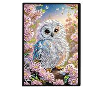 5D DIY Animal Special Shaped Diamond Art Painting Notebook Kit, A5 No Lines Diamond Painting Journal Notebook, Rhinestone Art Hand Craft Kit for Birthdays Gifts-03