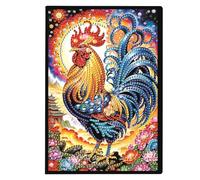 5D DIY Animal Special Shaped Diamond Art Painting Notebook Kit, A5 No Lines Diamond Painting Journal Notebook, 50 Pages Crystal Notepad Sketchbook for Adults Home Office Art Drawing-16