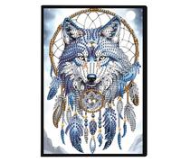 5D DIY Animal Special Shaped Diamond Art Painting Notebook Kit, A5 No Lines Diamond Painting Journal Notebook, 50 Pages Crystal Notepad Sketchbook for Adults Home Office Art Drawing-07