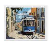 5D DIY Bus Diamond Painting Kits, Full Drill Diamond Art for Adults, Diamond Crystal Art Embroidery Cross Stitch Crafts Pictures by Numbers for Home Room Wall Decoration, Gifts 8 x 12 in k-13