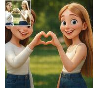 5D DIY Cartoon Diamond Art Painting, Custom from Your Own Photo, Full Drill Painting Kits by Numbers for Adults Home Decoration(9.8x13.8inch/25x35cm)