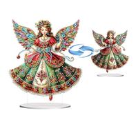 5D DIY Christmas Diamond Art Ornaments Special Shaped Crystal Diamond Desktop Ornament Christmas Angel Diamond Art Desktop Ornaments for Home Bedroom Office Table Decor-01-Christmas Angel
