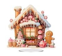 5D DIY Christmas Diamond Art Painting Desktop Kit, Acrylic Special Shaped Tabletop Ornaments for Beginners, Xmas Table Top Diamond Art Crafts for Home Office Decor-Gingerbread Man-01
