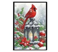 5D DIY Christmas Special Shaped Diamond Art Painting Notebook Kit, A5 No Lines Diamond Painting Journal Notebook, 50 Pages Crystal Notepad Sketchbook for Christmas Gifts-18