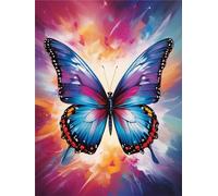 5D DIY Color Butterfly Diamond Art Kits Adults Diamond Painting Stitch Diamond Arts and Crafts for Adults, Gem Art Paint by Numbers Kits for Kids, Diamond Painting Kit for Gifts Room Decor(12x16in)-R9