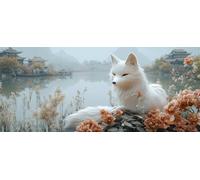 5D DIY Diamond Art Animal, Diamond Painting Kits for Adults Landscape, 5D Full Drill Crystal Gem Kits for Beginners, Crystal Art Crafts Pictures for Adults, House Decor, Spring Decor, 24x12in A-5262