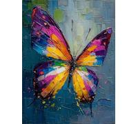 5D DIY Diamond Art Butterfly, Diamond Painting Kits for Adults Graffiti, 5D Full Drill Crystal Gem Kits for Beginners, Spring Decor, Crystal Art Crafts Pictures for Adults, Spring Gifts 24x36in H-8008