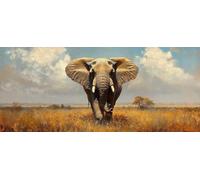 5D DIY Diamond Art Elephant, Diamond Painting Kits for Adults Animal, 5D Full Drill Crystal Gem Kits for Beginners, Crystal Art Crafts Pictures for Adults, House Decor, Spring Decor, 36x16in X-3257