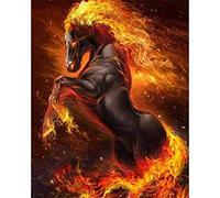 5D DIY Diamond Art Kits for Adults Beginner Square Full Drill Fire Horse Diamond Painting with New Upgrade Toolkit Rhinestone Embroidery Art Craft Canvas for Home Wall Decor 30x40cm/12x16inch