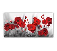 5D DIY Diamond Art Kits Large Full Drill Poppies Flower Canvas Paintings 50x100cm Round Drill Diamond Painting Crystal Rhinestone Embroidery Cross Stitch Art Craft for Home Wall Decor