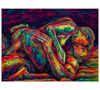 5D DIY Diamond Art Kits, Sexy Couples Diamond Painting Kits Full Round Drill by Numbers, Diamond Rhinestone Crystal Cross Stitch Embroidery Painting for Kids Adults Home Decor 40x60cm,16x24in A87