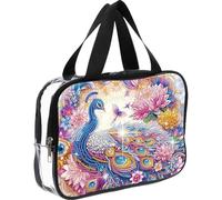 5D DIY Diamond Art Painting Cross-Body Handbag, Diamond Painting Bling Rhinestone Makeup Bag Zipper Closure Crystal Rhinestone Cosmetic Bag Diamonds Pack for Cash Carry Daily Use Travel