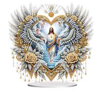5D DIY Diamond Art Painting Desktop Ornament Christmas, Special Shaped Crystal Christmas Diamond Art Painting Tabletop Ornaments Diamond Art Desktop Table Decoration-01-Jesus