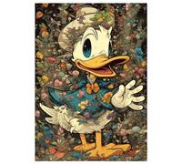 5D DIY Diamond Art Painting Kit Full Drill, Colorful Diamond Art Craft Crystal Embroidery Cross Stitch Pictures Paintings by Numbers for Kids Adults Gifts Home Wall Decoration - Gentleman Donald Duck