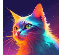5D DIY Diamond Art Painting Kits Colourful Cats Full Drill for Kids Adults, Rhinestone Embroidery Crystal Cross Stitch Arts and Crafts Canvas Painting by Numbers as for Home Wall Decor 10x10in A-157