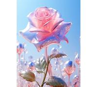 5D DIY Diamond Art Painting Kits, Full Drill Arts and Crafts for Adults, Crystal Rhinestone Embroidery Cross Stitch Art Painting Gift for Home Wall Decor (Rose)