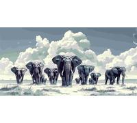 5D DIY Diamond Art Painting Kits Full Drill for Kids Adults, Large Diamond Painting African Elephant Crystal Rhinestone Embroidery Cross Stitch Arts and Crafts for Home Wall Decor Gifts 40x80cm v-888
