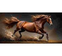 5D DIY Diamond Art Painting Kits Full Drill for Kids Adults, Large Diamond Painting Animals Horses Crystal Rhinestone Embroidery Cross Stitch Arts and Crafts for Home Wall Decor Gifts 100x200cm v-208