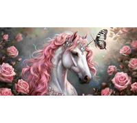 5D DIY Diamond Art Painting Kits Full Drill for Kids Adults, Large Diamond Painting Unicorn Rose Crystal Rhinestone Embroidery Cross Stitch Arts and Crafts for Home Wall Decor Gifts 80x160cm v-240