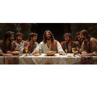 5D DIY Diamond Art The Last Supper, Diamond Painting Kits for Adults Man, 5D Full Drill Crystal Gem Kits for Beginners, Crystal Art Crafts Pictures for Adults, House Decor, Spring Decor 28x16in 9-9477