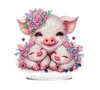 5d DIY Diamond Ornaments Art Paintings Decoration Twins Pigs Mother and Son Home Desktop Ornaments