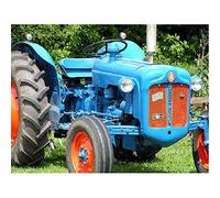 5D DIY Diamond Painting Art Set Blue Tractor Round Crystal Rhinestone Full Drill Adults Kids Cross Stitch Embroidery Kits Mosaic Canvas Wall for Living Room Home Decor Crafts 25x30cm/10X12in A1375