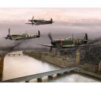 5D DIY Diamond Painting by Numbers Kits, Crystal Embroidery Cross Stitch Rhinestone Mosaic Drawing Art Craft Home Wall Decor - Spitfire Flight 40x40cm