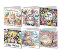 5D DIY Diamond Painting Card Kit with Envelope, Diamond Art Birthday Cards for Adults, Art Crafts Kit Creative Gift (Owl)