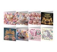5D DIY Diamond Painting Card Kit with Envelope, Diamond Art Birthday Cards for Adults, Art Crafts Kit Creative Gift (DD)