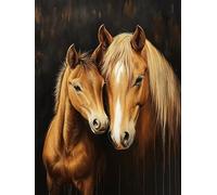 5D DIY Diamond Painting for Adults Horses Animals Diamond Art Kits 40x55cm, Beginner Full Drill Crystal Accessories, Mosaic Embroidery Gem Canvas Crafts, Fall Women Gifts Furniture Decoration w-479