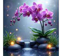 5D DIY Diamond Painting Kit for Adults,Diamond Art Kits for Beginner,Painting by Diamonds,Gem Art Kits Round Drill for Home Wall Decor Gifts for Women, Men (Flower)