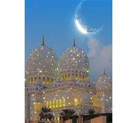 5D DIY Diamond Painting Kit for Adults,Diamond Art Kits for Beginner,Painting by Diamonds,Gem Art Kits Round Drill for Home Wall Decor Gifts for Women, Men (Mosque - at - Night)