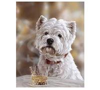 5D DIY Diamond Painting Kit Full Drill Westie Dog Pictures Embroidery Stitch Cross Crystal Rhinestone by Number Art Home Living Room Bedroom Wall Decoration F2263 Square Drill,30x40cm