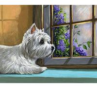 5D DIY Diamond Painting Kit Westie Dog Diamond Drawing for Adults Rhinestone Embroidery Art Home Wall Decor Full Drill