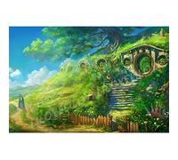 5D DIY Diamond Painting Kits for Adults Hobbit Village 30x40cm/12x16inch Full Square Diamond Painting by Number Kit Crystal Rhinestone Embroidery Cross Stitch Arts Craft for Home Wall Decor Gift