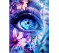 5D DIY Diamond Painting Kits for Adults & Kids Full Drill, Crystal Art Gem Painting for Home Wall Decor, Perfect for Relaxation & Stress Relief Gifts, Easy Create Masterpiece, Flower Eyes 20x30cm A376