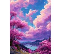 5D DIY Diamond Painting Kits for Adults & Kids Full Drill, Crystal Art Gem Painting for Home Wall Decor, Perfect for Relaxation Stress Relief, Easy Create Masterpiece, Abstract Valley 80x110cm A-69