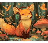 5D DIY Diamond Painting Kits for Adults & Kids Full Drill, Crystal Art Gem Painting for Home Wall Decor, Perfect for Relaxation & Stress Relief Gifts, Easy Create Masterpiece, Cute Fox 100x130cm A-451