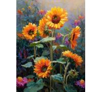 5D DIY Diamond Painting Kits for Adults & Kids Full Drill, Crystal Art Gem Painting for Home Wall Decor, Perfect for Relaxation Stress Relief, Easy Create Masterpiece, Yellow Flowers 100x130cm A-391