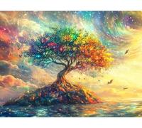 5D DIY Diamond Painting Kits for Adults Kids, Large Tree Diamond Painting 80x100cm, Diamond Art Painting Starry Sky Crystal Rhinestone Diamond Embroidery Art Pictures Kit, for Home Wall Decor