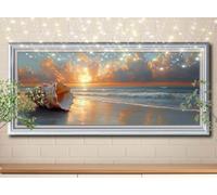 5D DIY Diamond Painting Kits for Adults large 30x80cm,Conch,Sea Diamond Art Kits for Kids,Full Drill Gem Art and Crafts Painting Rhinestone Embroidery Cross Stitch Pictures for Home Decor 58Y-3183